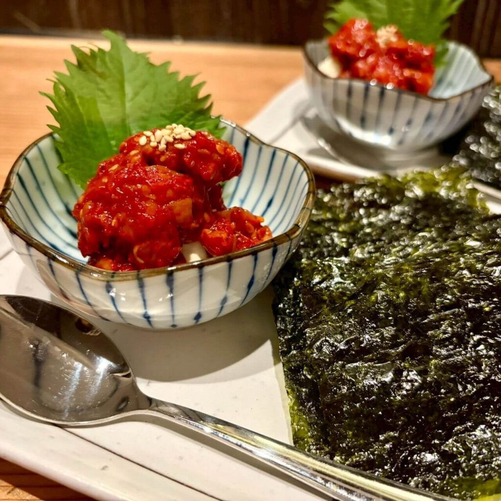神栖市の居酒屋「めし呑み処 ラクロード」メニュー「クリームチーズチャンジャ」